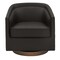 Emma and Oliver Della Club Style Barrel Accent Chair with 360 Degree Swivel Base and Sloped Armrests